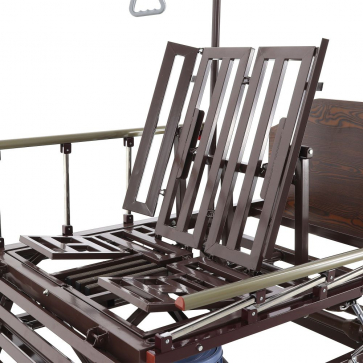 Кровать механическая Мед-Мос E-45A (MM-5628H-03) ЛДСП Венге (спинки с прорезью) с матрасом - 7